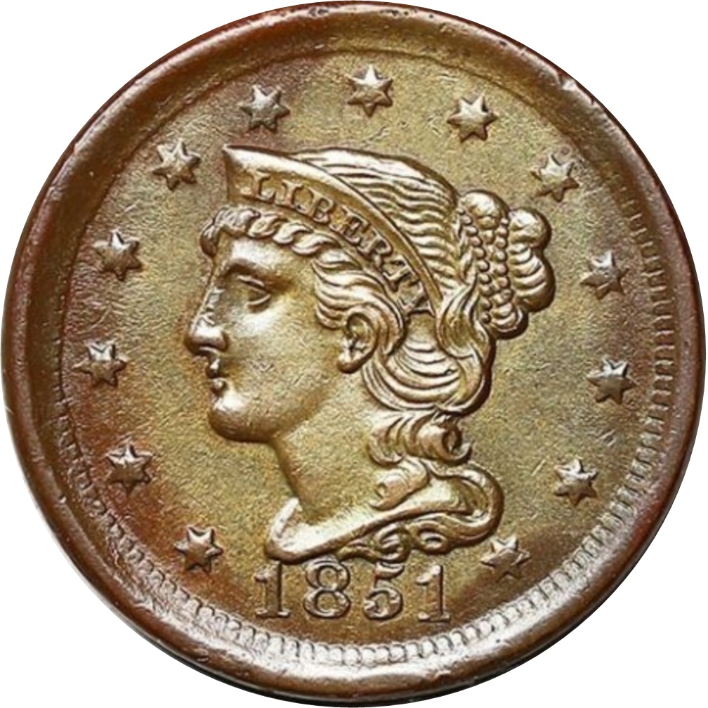 1851-Braided-Hair-Large-Cent
